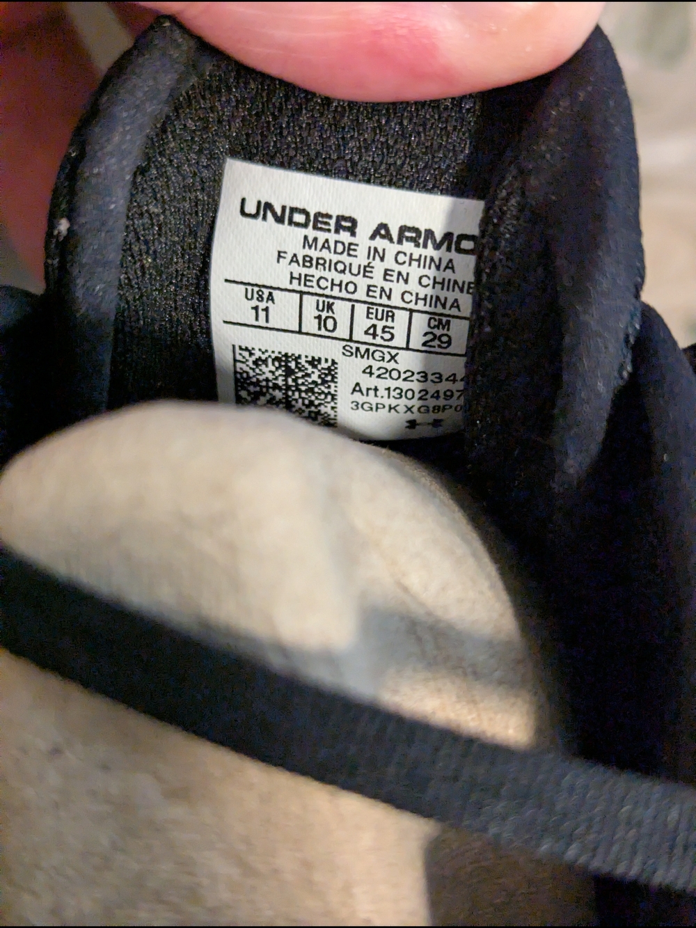Under Armour Men’s Black and White Athletic Slip-On Sneakers - Picture 3 of 6
